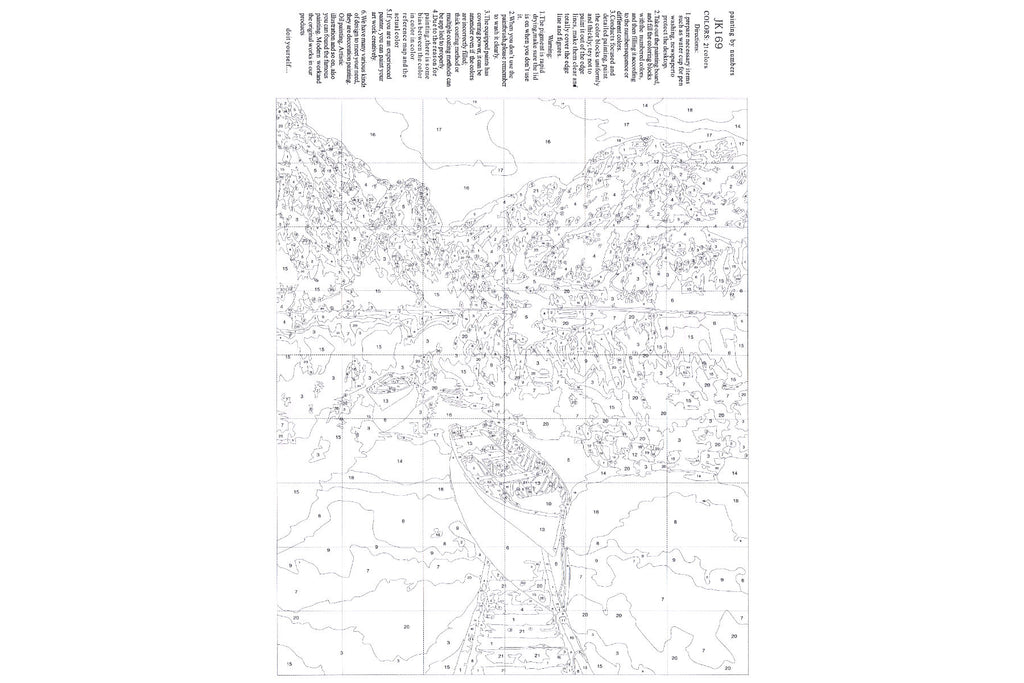 Bergsee mit Boot im Gebirge Malen nach Zahlen 22 Acrylfarben 30x40 cm JK169