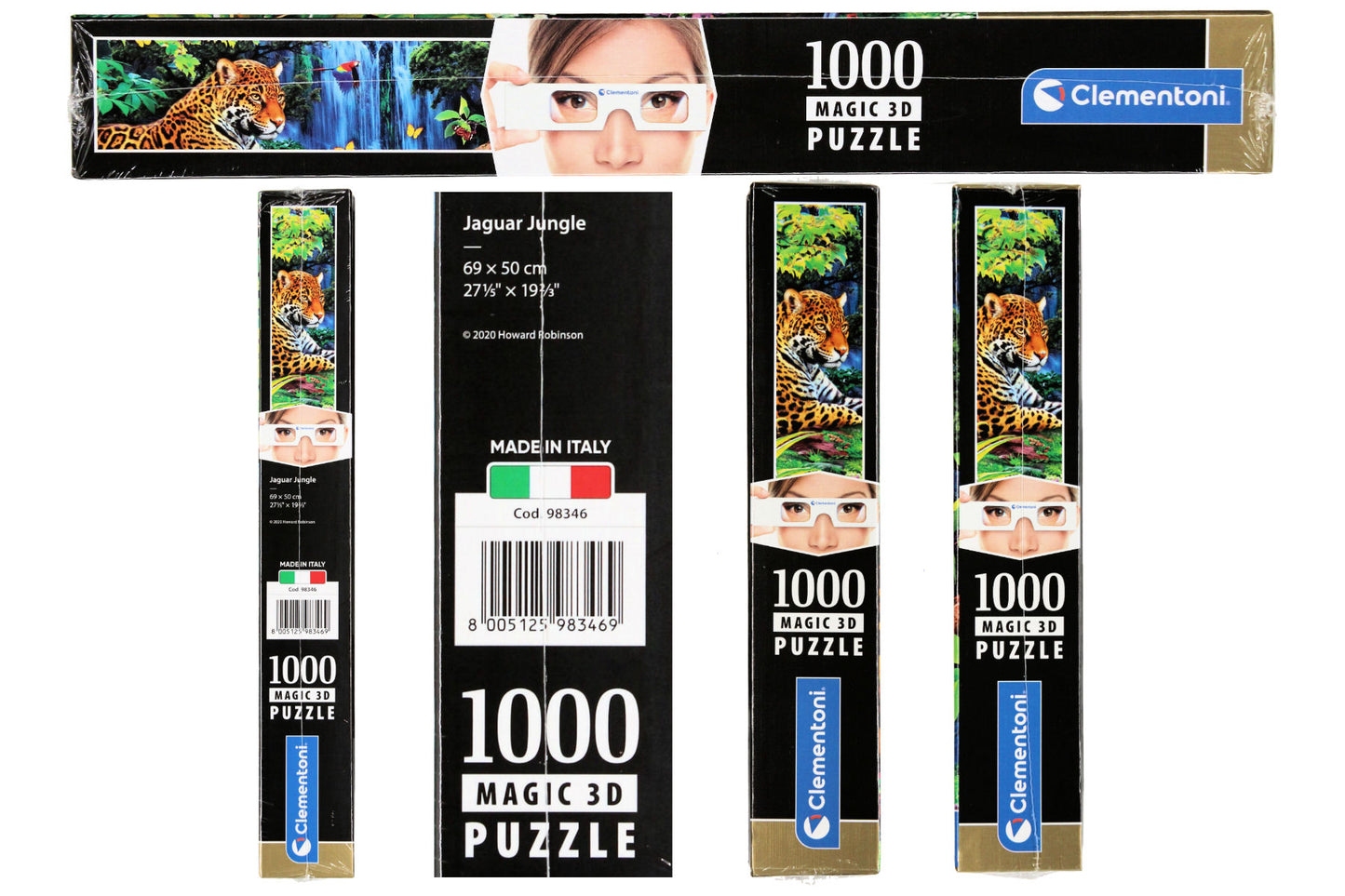Jaguar Jungle Clementoni Magic 3D Puzzle 1000 Teile inkl. 3D-Brille 69 x 50 cm 98346