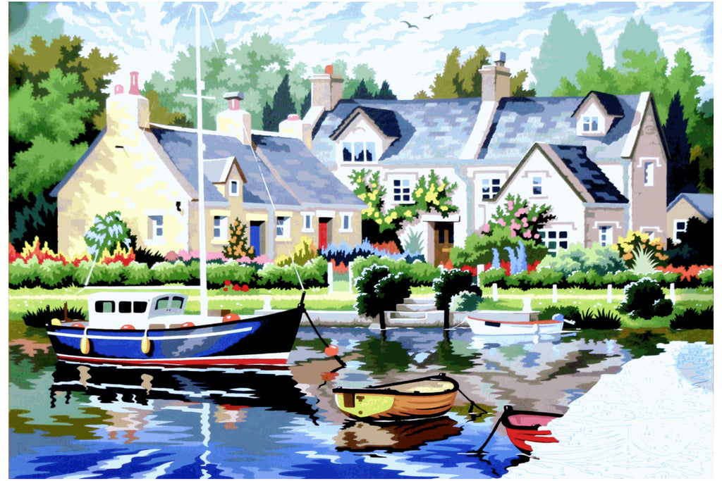 Boote am See KSG 0130 Malen nach Zahlen ab 10 Jahre 12 Farben 382 x 292 cm