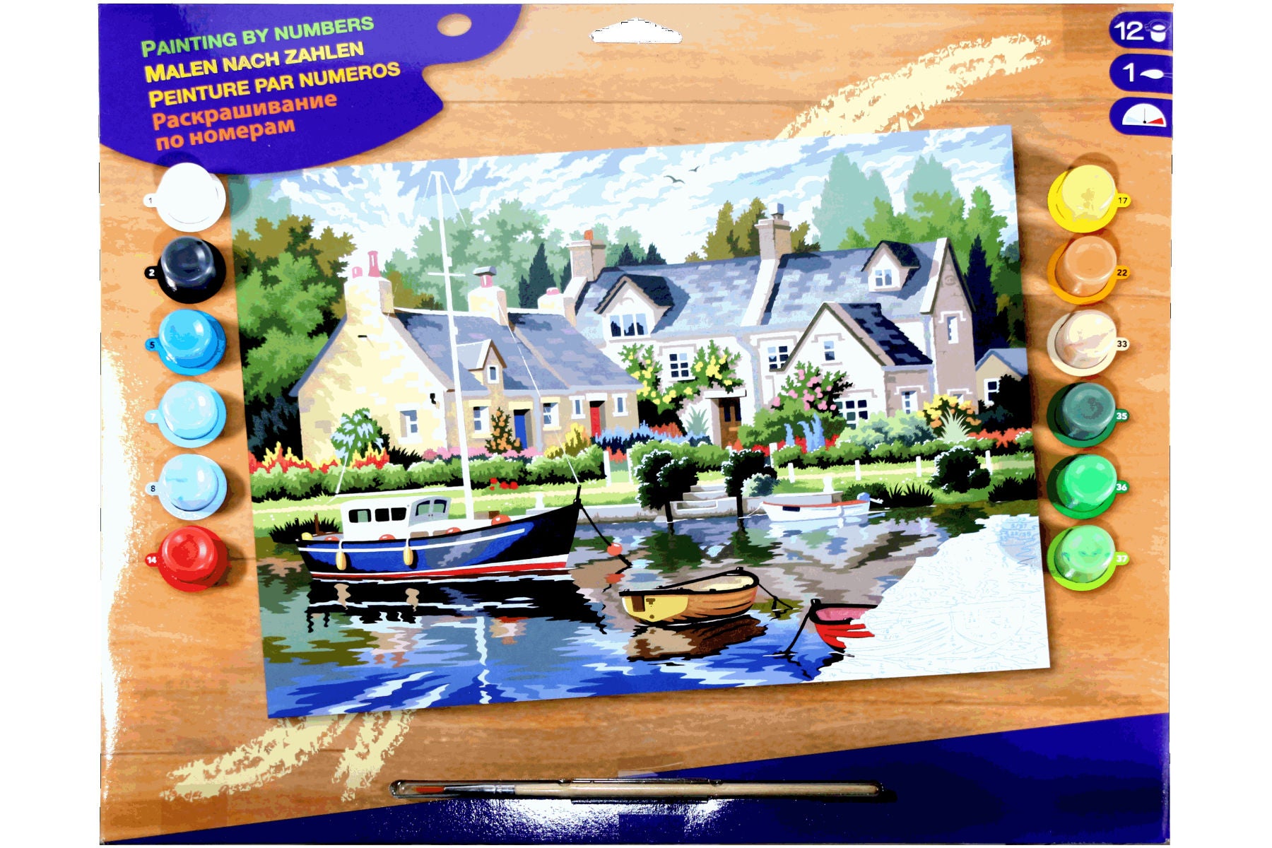 Boote am See KSG 0130 Malen nach Zahlen ab 10 Jahre 12 Farben 382 x 292 cm