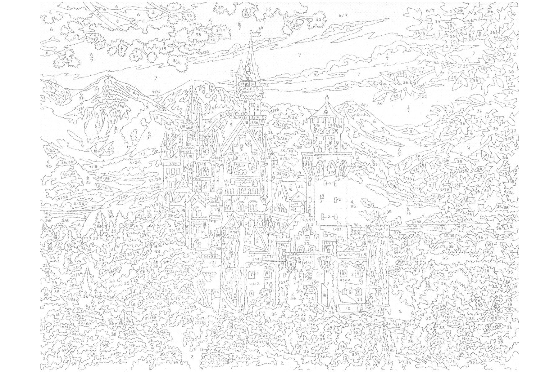 Schloss Neuschwanstein KSG 0128 Malen nach Zahlen ab 10 Jahre 382 x 292 mm