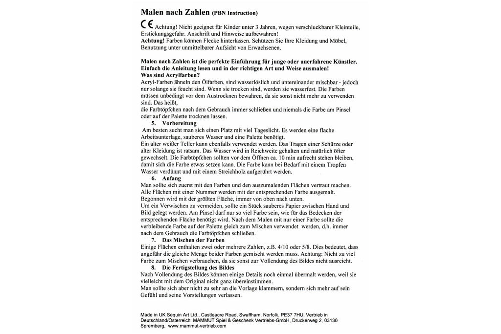 Korb mit Welpen Sequin Art 1042 Malen nach Zahlen Kinder ab 8 Jahre 224 x 303 mm