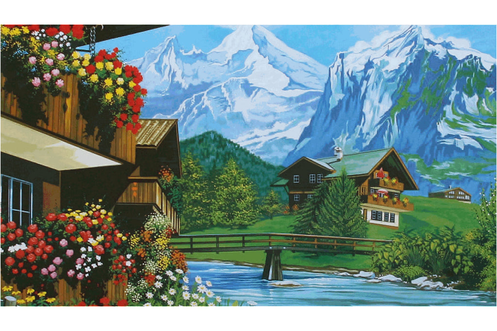 Bergidyll im Gebirge Mammut 109030 Malen nach Zahlen ab 8 Jahre 40 x 30 cm