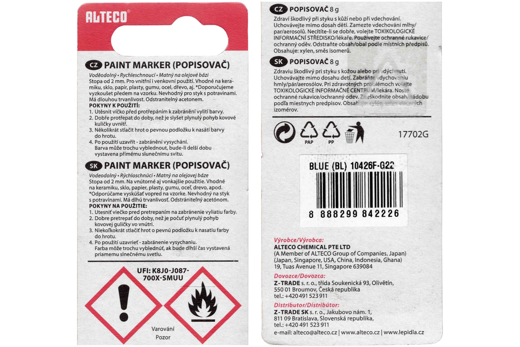 Zeichenrohr zum Markieren der Bienenkönigin mit Markierungsstift blau 2025