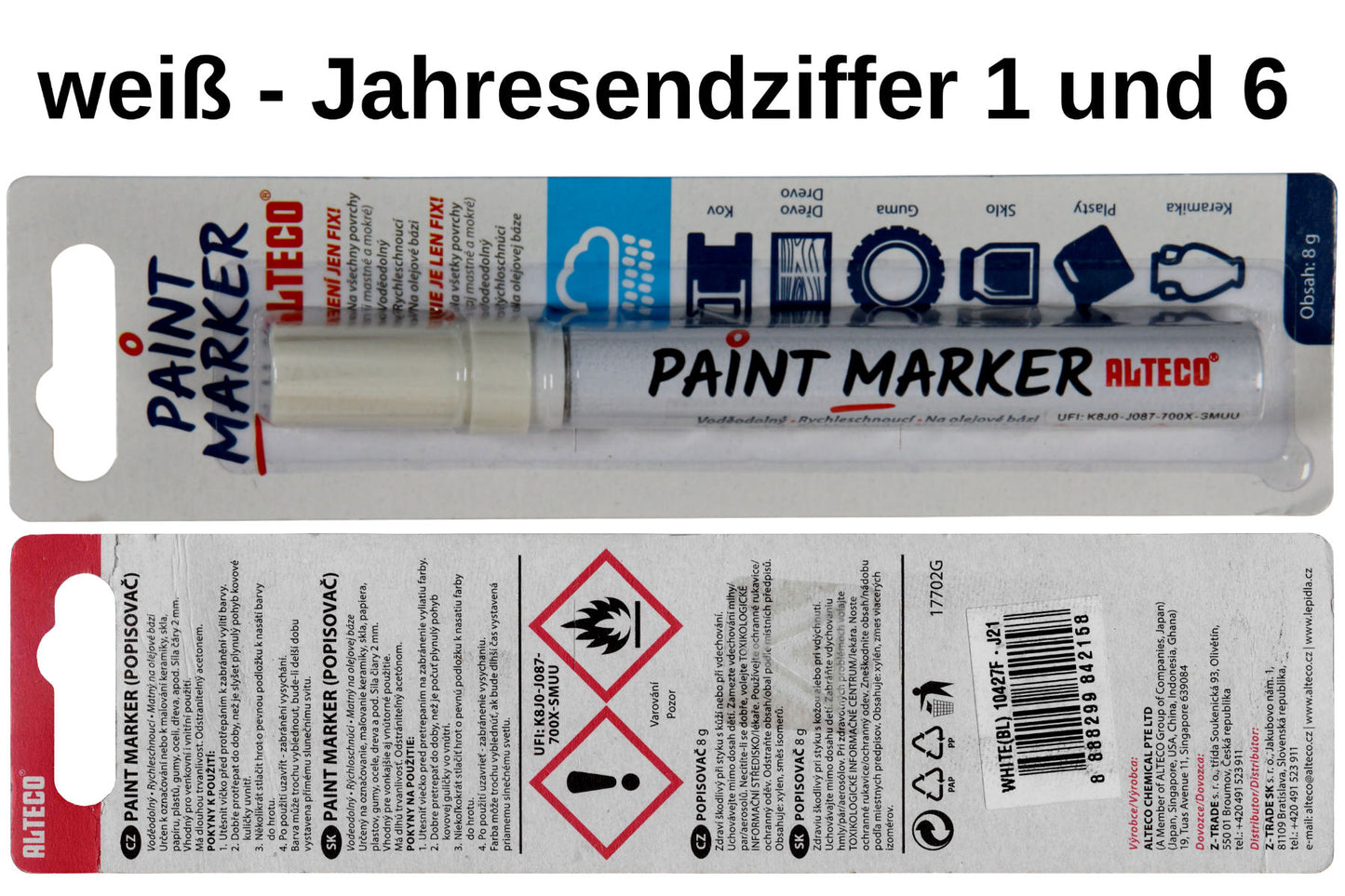 Markierungsstift für Bienenkönigin in Jahresfarbe Zeichenstift Marker Stift