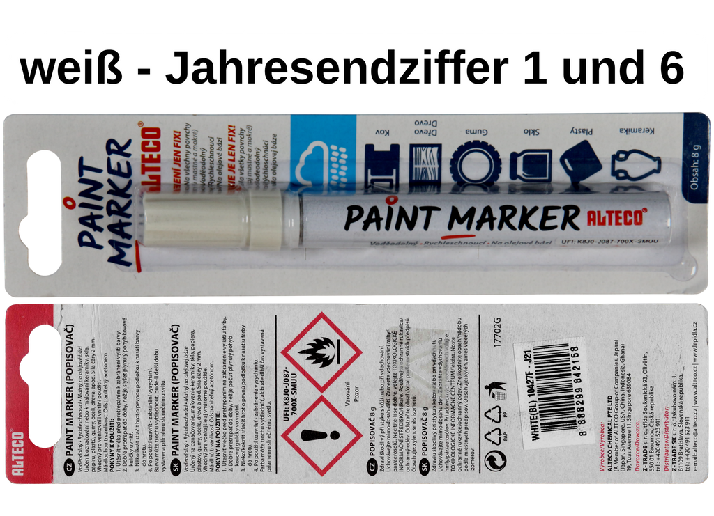 Zeichenrohr zum Markieren der Bienenkönigin mit Markierungsstift weiß 2026