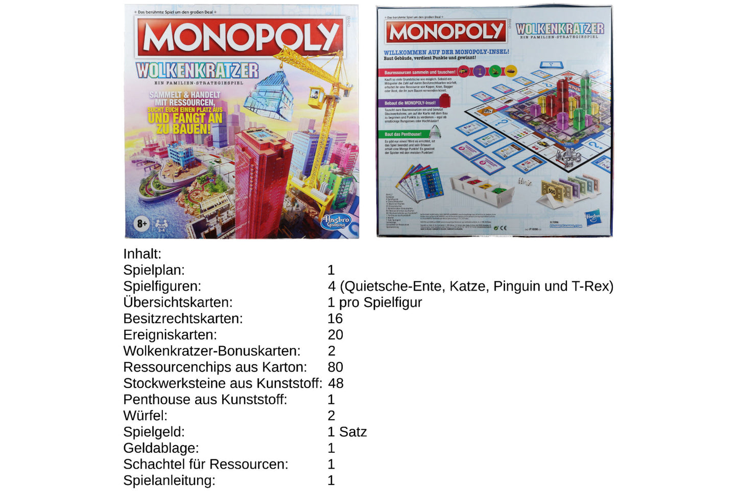 Monopoly Wolkenkratzer - Ein Familien-Strategiespiel ab 8 Jahre für 2 - 4 Spieler