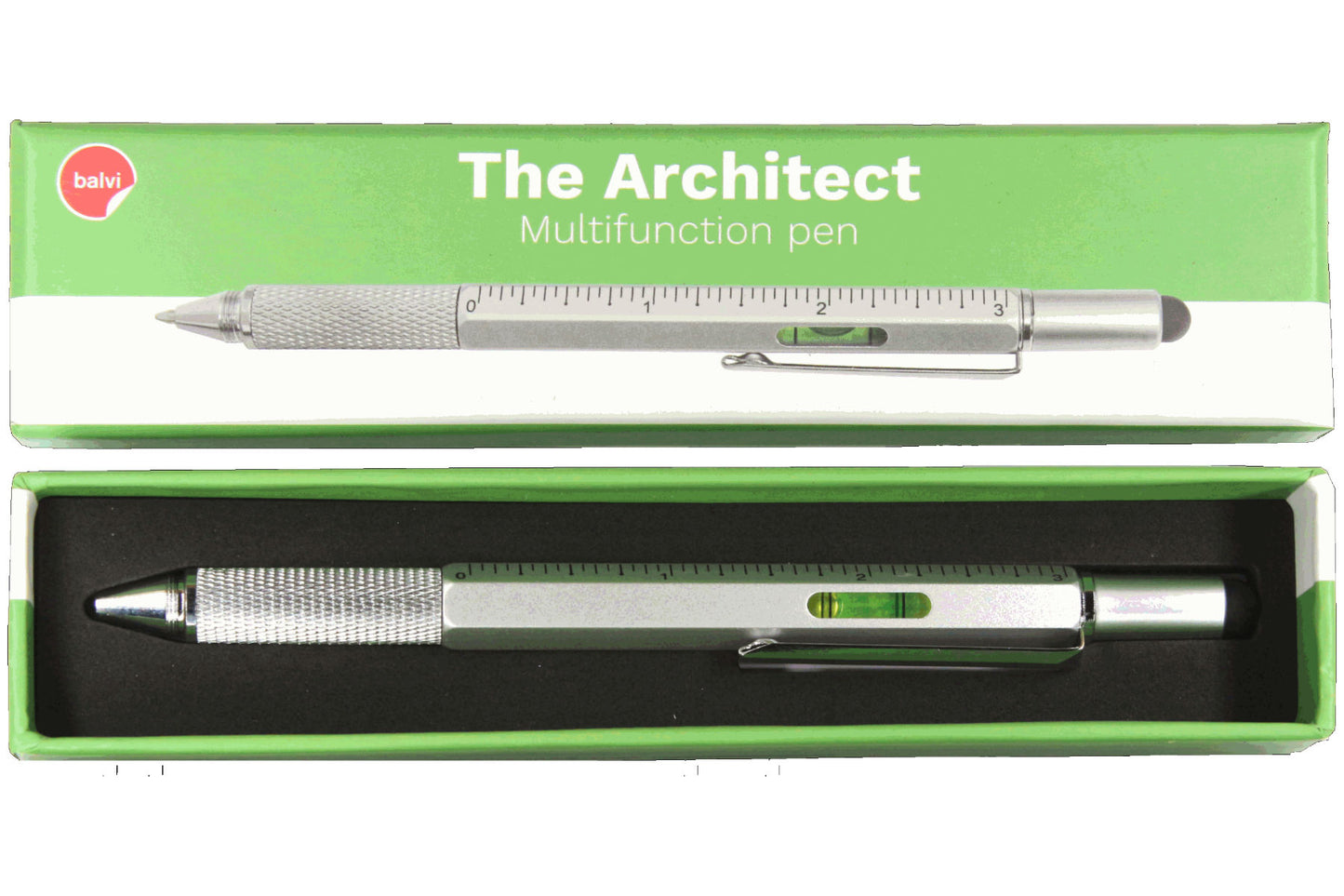 Balvi Multifunktionsstift The Architect Aluminium silber 5 in 1