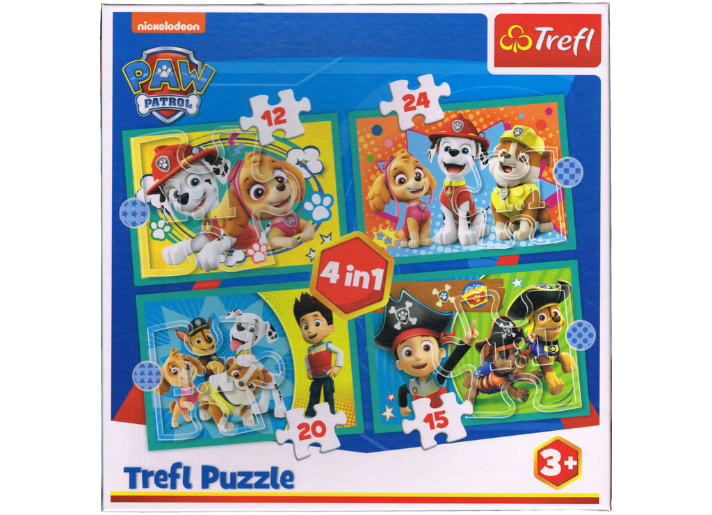 PAW Patrol Puzzle 4 in 1 mit 12, 15, 20 und 24 Teile ab 3 Jahre 285x205 mm Trefl 34346