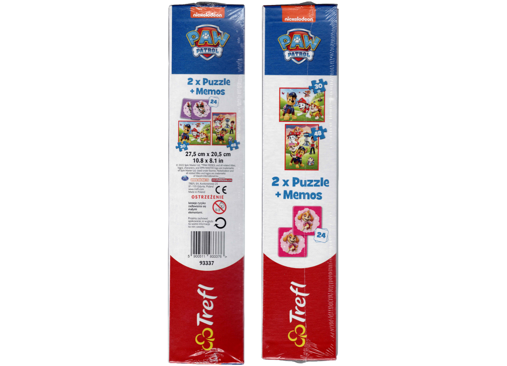 PAW Patrol Puzzle 30 + 48 Teile und Memory 2 x 12 Karten ab 3 Jahre Trefl 93337
