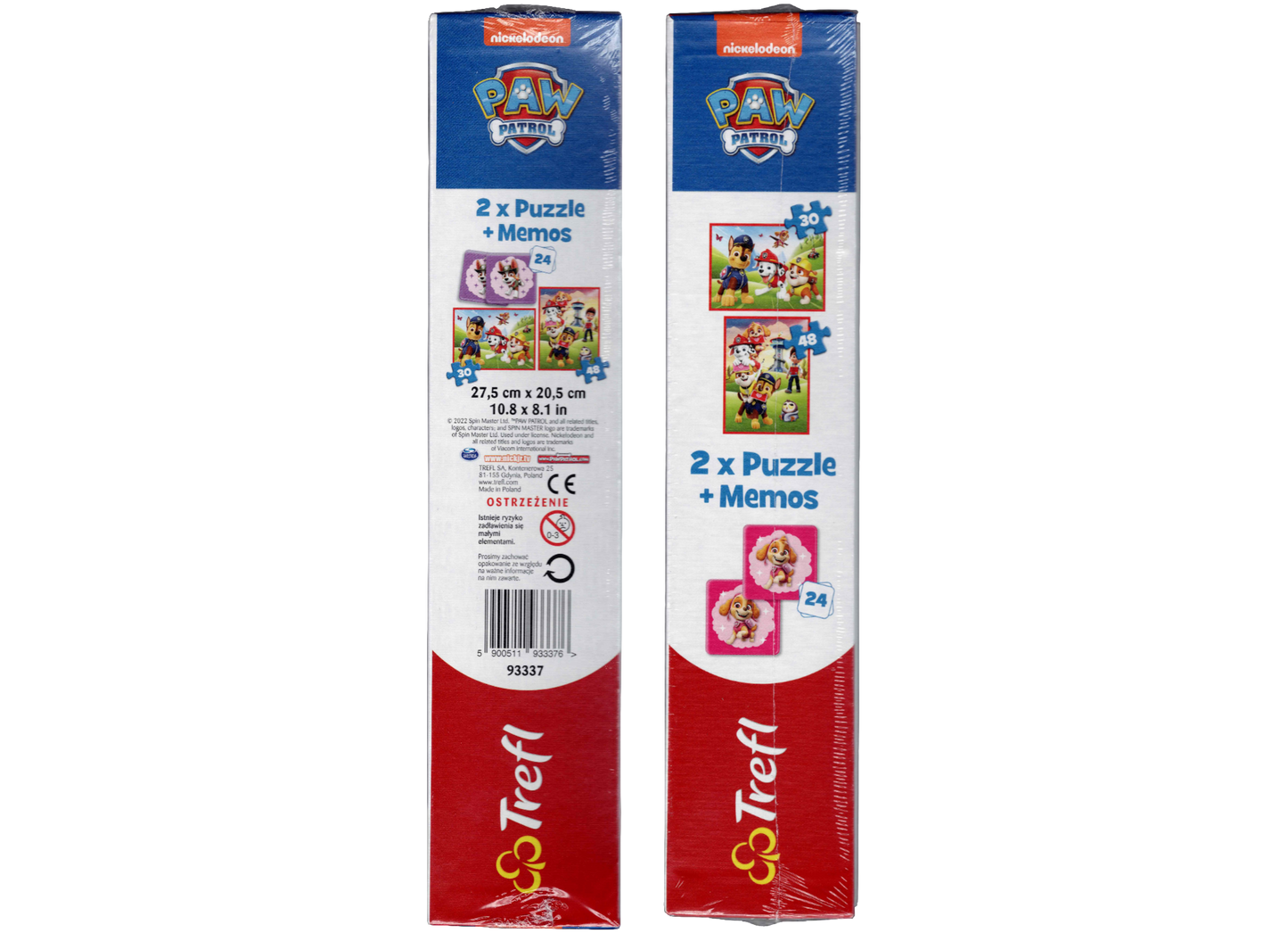 PAW Patrol Puzzle 30 + 48 Teile und Memory 2 x 12 Karten ab 3 Jahre Trefl 93337