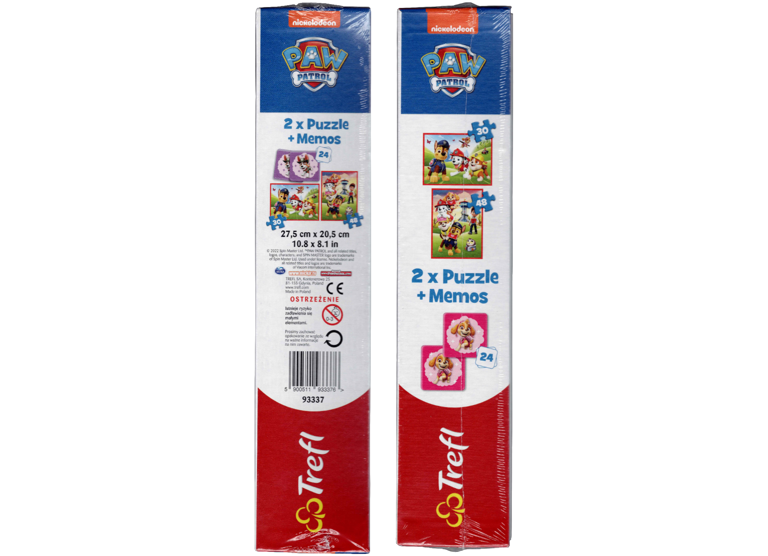 PAW Patrol Puzzle 30 + 48 Teile und Memory 2 x 12 Karten ab 3 Jahre Trefl 93337
