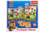 PAW Patrol Puzzle 30 + 48 Teile und Memory 2 x 12 Karten ab 3 Jahre Trefl 93337