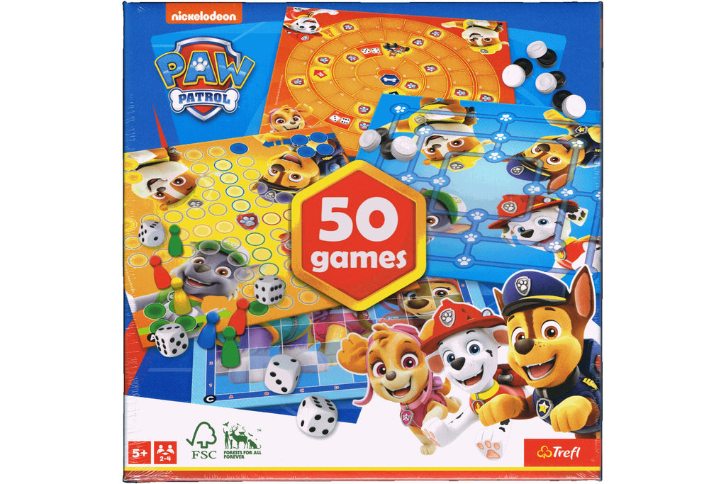 PAW Patrol 50 Spiele Spielesammlung Trefl 02508 für 2 bis 4 Spieler ab 5 Jahre