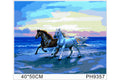 Pferde am Strand Malen nach Zahlen 22 Acrylfarben 50 x 40 cm