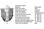 Imkerhut weiß mit Schleier schwarz und Kordelzug gelb - Hutform Basecap