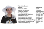 Imkerhut weiß mit Schleier schwarz/weiß und Kordelzug gelb V2 - Hutform Fischerhut