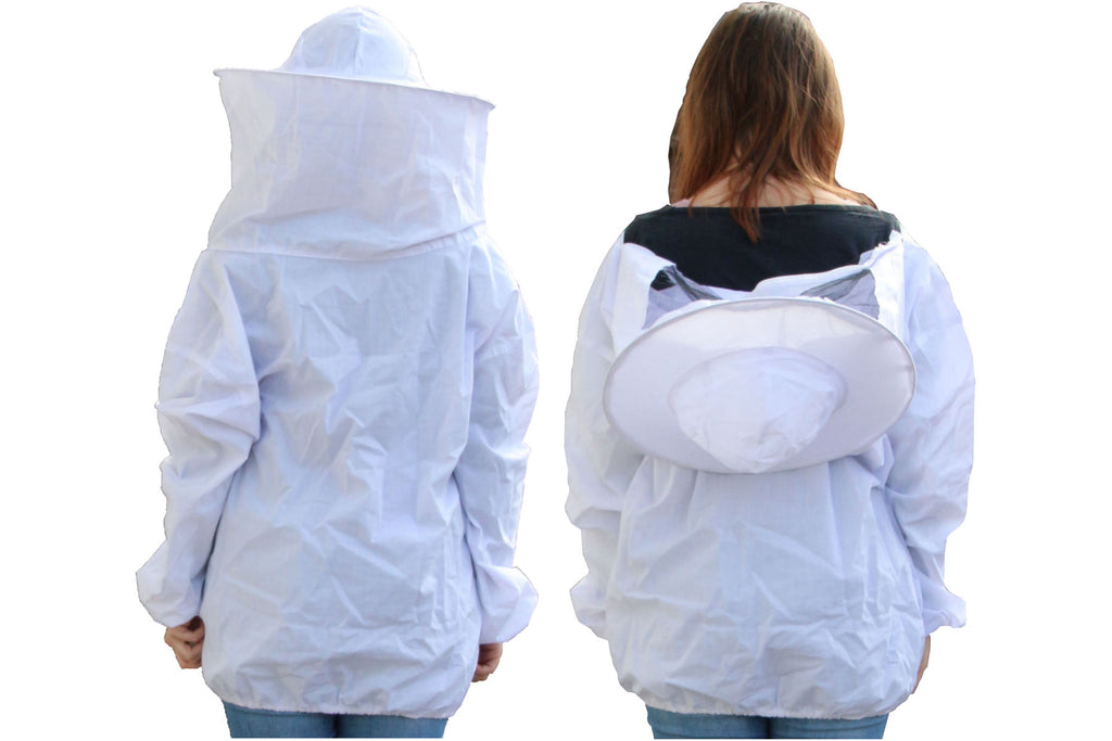 Imkerjacke mit abnehmbaren Schleier in Universalgröße und Imkerhandschuhe im Set
