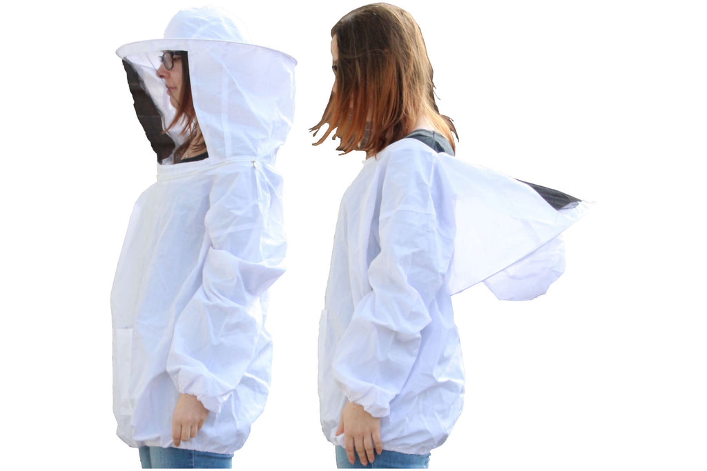 Imkerjacke mit abnehmbaren Schleier in Universalgröße und Imkerhandschuhe im Set