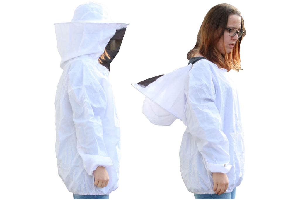 Imkerjacke mit abnehmbaren Schleier in Universalgröße und Imkerhandschuhe im Set