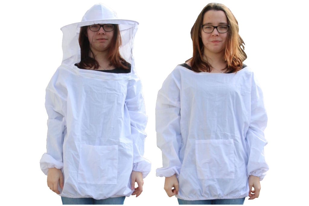 Imkerjacke mit abnehmbaren Schleier in Universalgröße und Imkerhandschuhe im Set