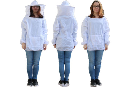 Imker Starter Set weiß 5 Teile Jacke Besen Smoker Stockmeißel Handschuhe