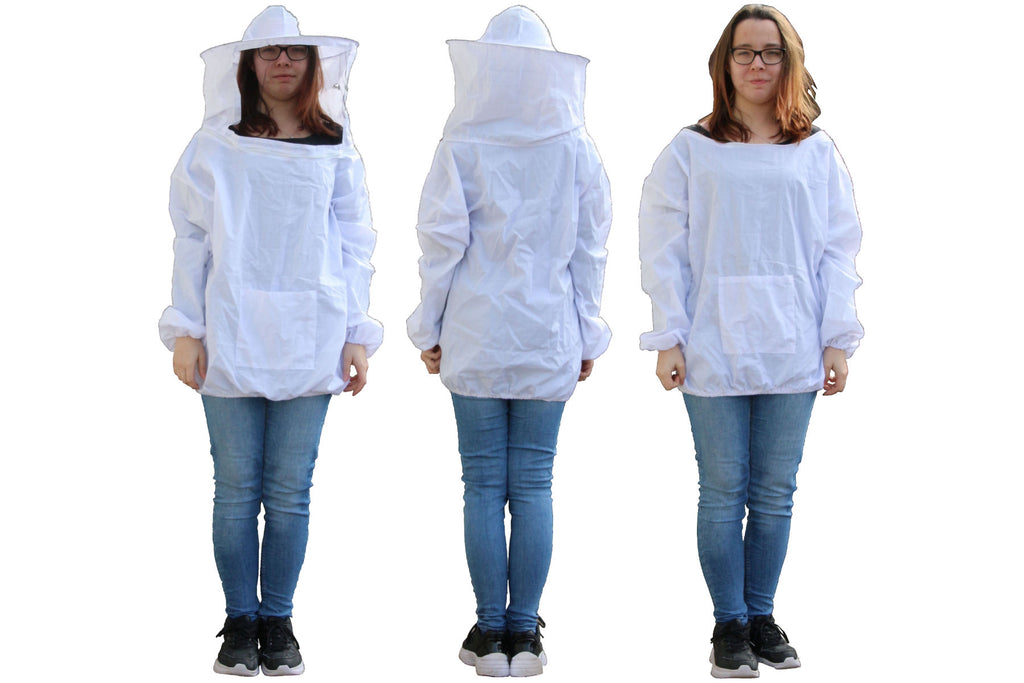 Imkerjacke mit abnehmbaren Schleier in Universalgröße und Imkerhandschuhe im Set