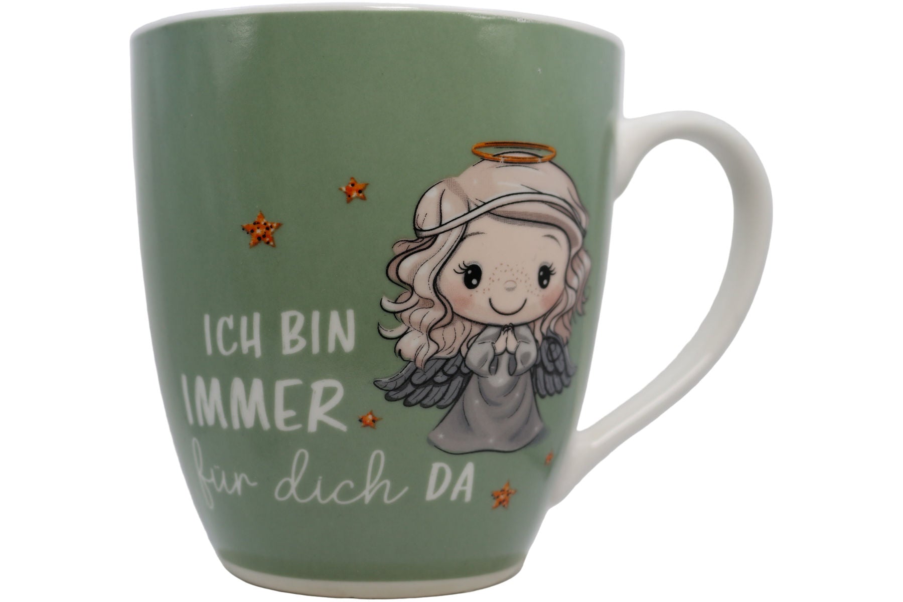 Jumbo Tasse XXL 550 ml Schutzengel lindgrün "ICH BIN IMMER für dich DA"