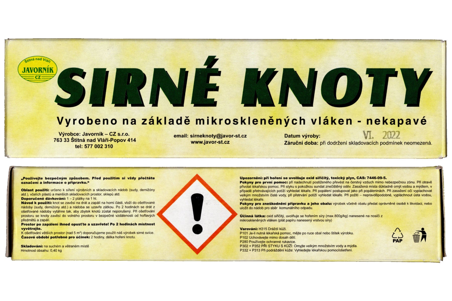 Schwefeldose Set mit 10 Schwefelstreifen braun zur Desinfektion bei Wachsmotte