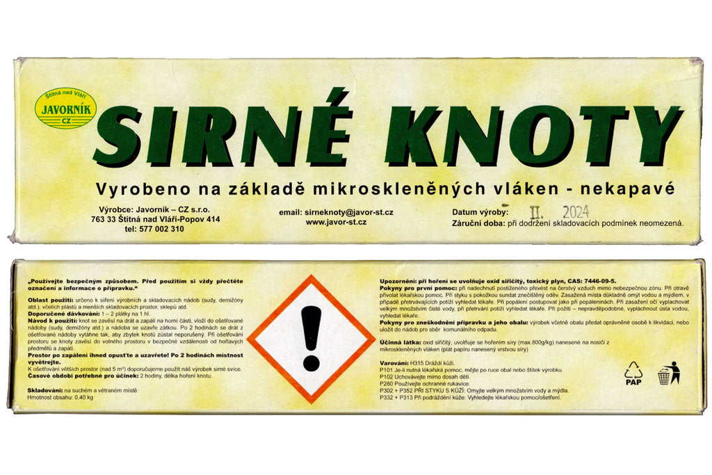 400 g Schwefelstreifen gelb zur Desinfektion bei Wachsmotte