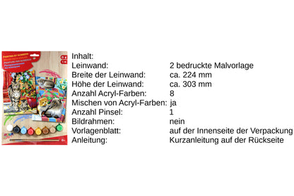 Katzen 2er-Set Sequin Art 0213 Malen nach Zahlen ab 8 Jahre 224x303 mm