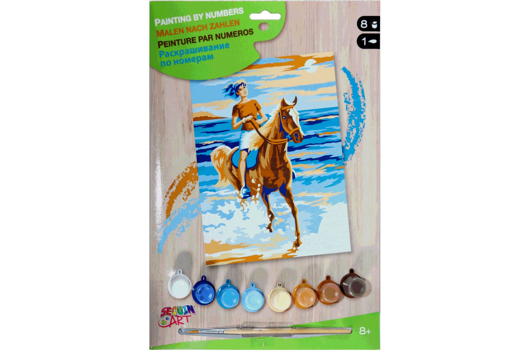 Ausritt am Strand Sequin Art 2003 Malen nach Zahlen Kinder ab 8 Jahre 224x303 mm