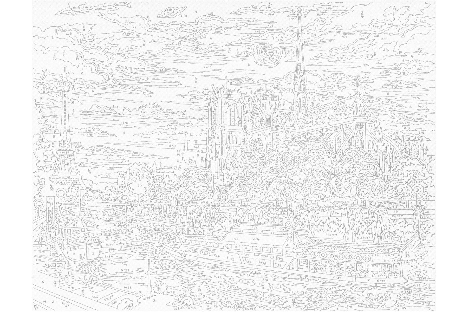 Paris am Abend Sequin Art 0424 Malen nach Zahlen ab 10 Jahre ca. 384 x 296 mm