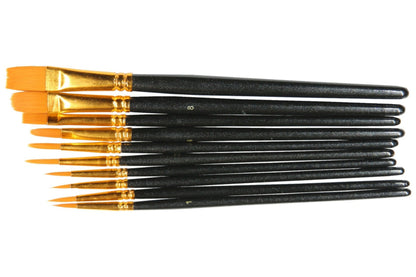 10 teiliges Pinselset Acryl-Farbe Ölfarbe Aquarell-Farbe