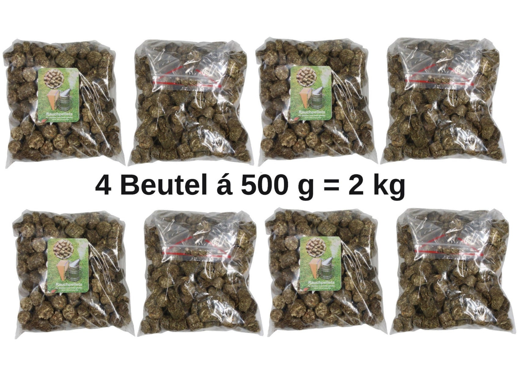 1 kg / 2 kg Rauchstoff Rauchpellets Graspellets Ø 14 mm - Ø 18 mm
