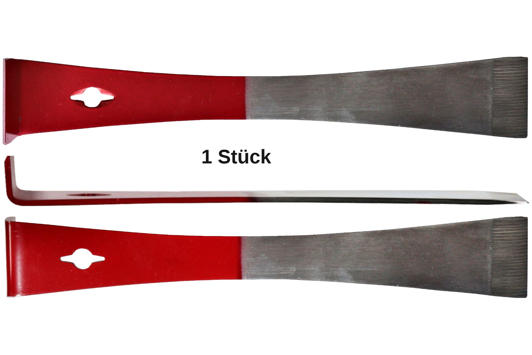 Stockmeißel abgewinkelt teilweise rot lackiert