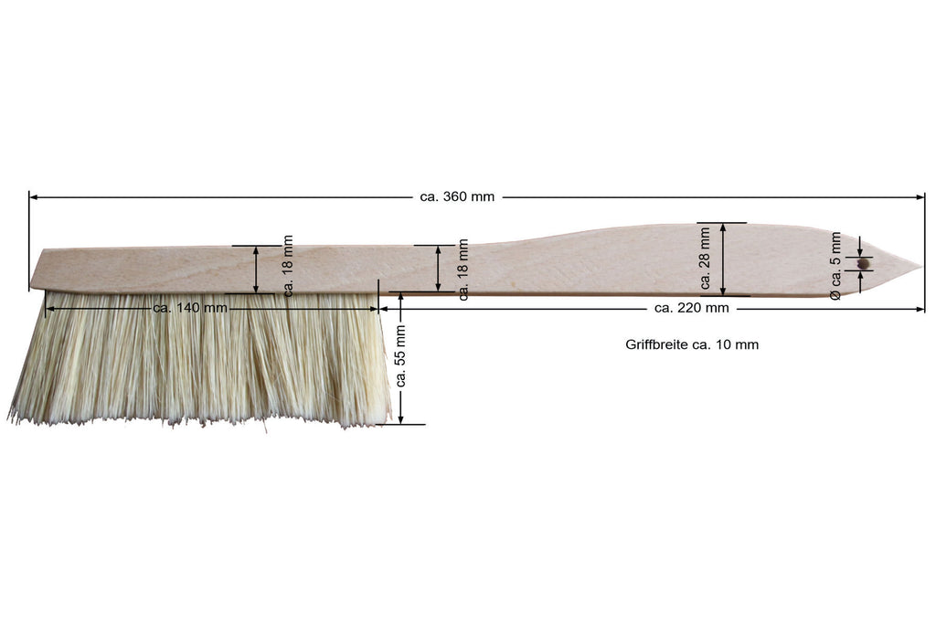 Imker Werkzeug Set Imkerbesen V2 mit Rosshaar und Stockmeißel abgewinkelt