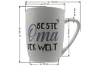 Jumbo Tasse XXL 380 ml mit Schriftzug "Beste Oma der Welt" auf 2 Seiten