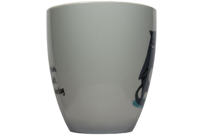 Jumbo Tasse XXL 880 ml stehende Katze mit Tasse und Schriftzug "zu früh .... zu kalt .... zu Montag!"