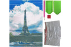 Eiffelturm vor Wolken mit Seine Diamond Painting 20 Farben 30x40 cm B9043