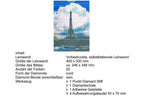 Eiffelturm vor Wolken mit Seine Diamond Painting 20 Farben 30x40 cm B9043