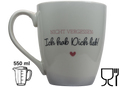 Jumbo Tasse XXL 550 ml mit Schriftzug "Nicht vergessen: Ich hab Dich lieb"