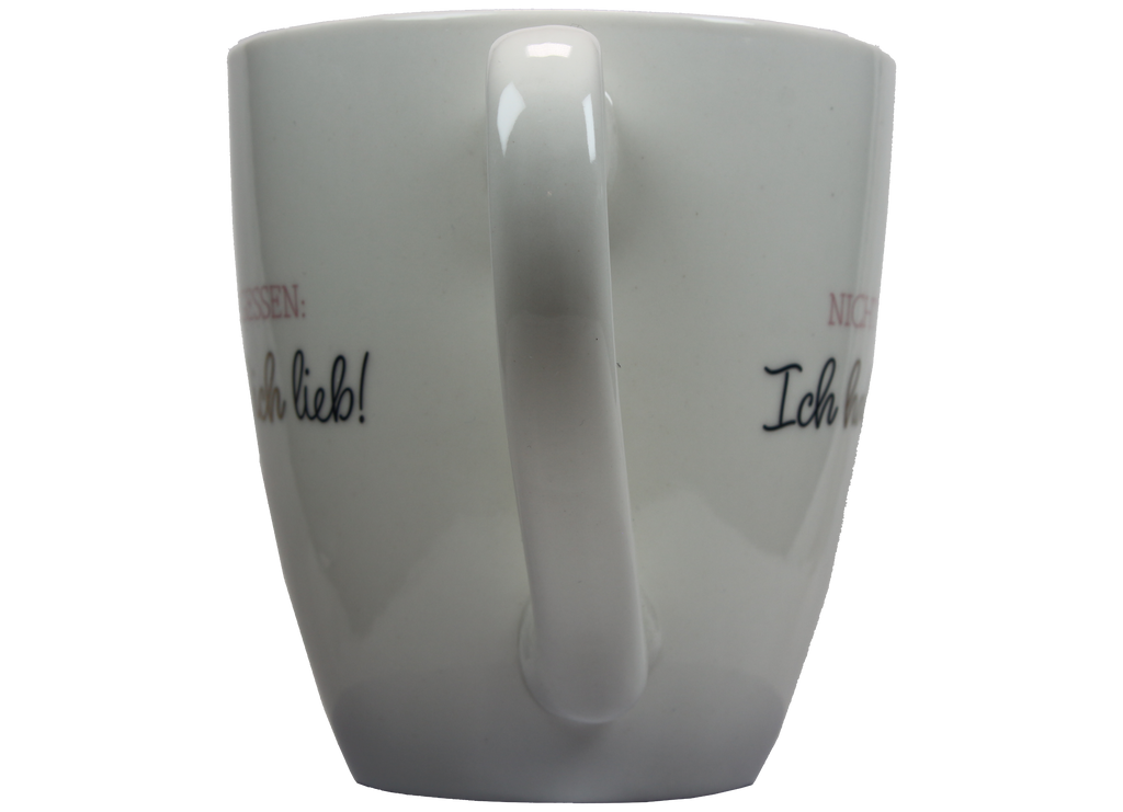 Jumbo Tasse XXL 550 ml mit Schriftzug "Nicht vergessen: Ich hab Dich lieb"