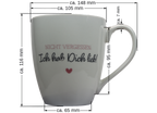 Jumbo Tasse XXL 550 ml mit Schriftzug "Nicht vergessen: Ich hab Dich lieb"