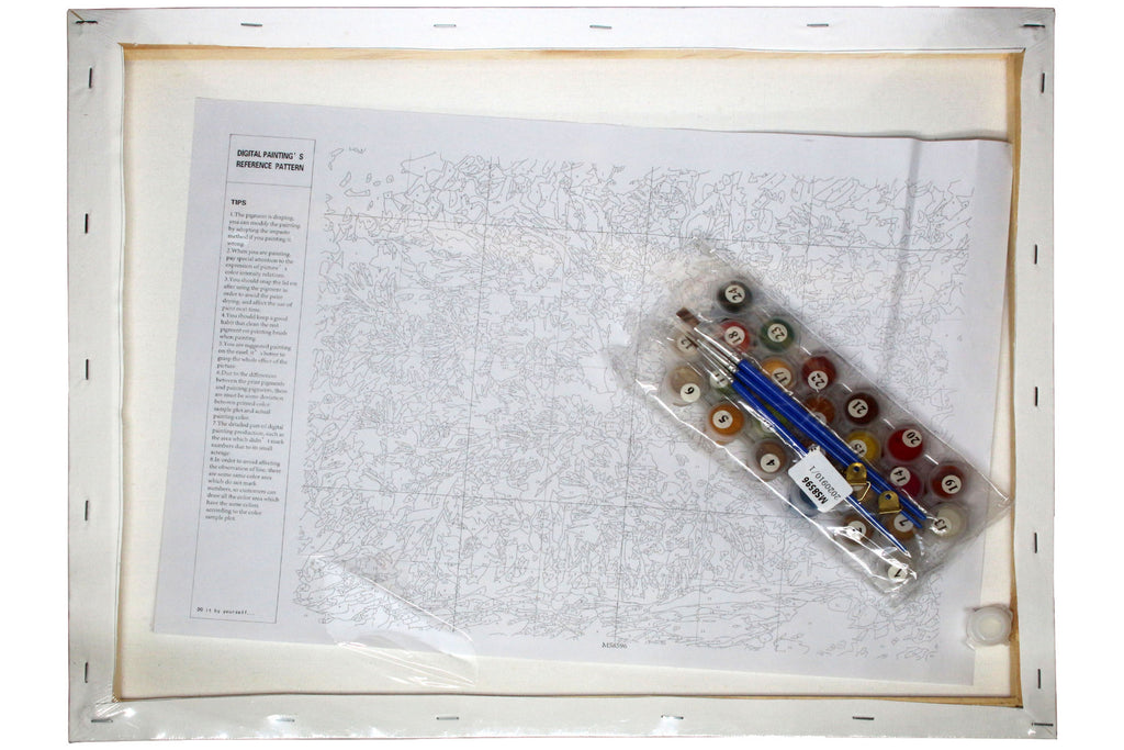 Blumenstrauß auf Rahmen 50 x 40 cm Malen nach Zahlen Acryl Set MS8596 24 Farben