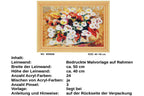 Blumenstrauß auf Rahmen 50 x 40 cm Malen nach Zahlen Acryl Set MS8596 24 Farben