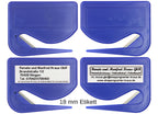 10 Stück Brieföffner mit integrierter Klinge aus Kunststoff und Werbefeld blau 70x55x3 mm