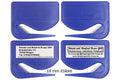 5 Stück Brieföffner mit integrierter Klinge aus Kunststoff und Werbefeld blau 70x55x3 mm