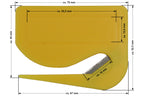 10 Stück Brieföffner mit integrierter Klinge aus Kunststoff und Werbefeld gelb 70x55x3 mm