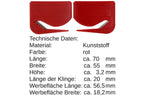 10 Stück Brieföffner mit integrierter Klinge aus Kunststoff und Werbefeld rot 70x55x3 mm